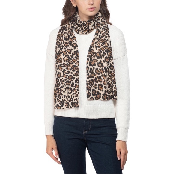 CHARTER CLUB 100% Cashmere Leopard-Print Muffler Scarf - Picture 1 of 2